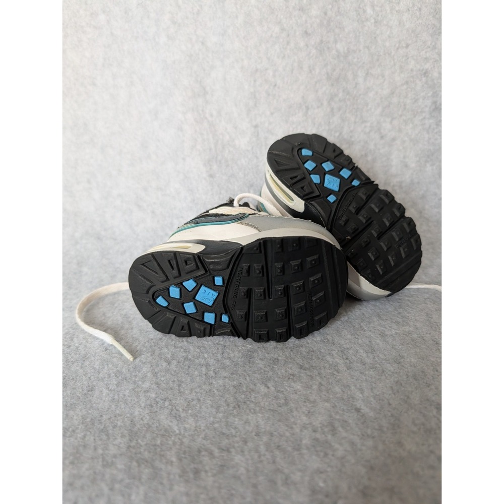 Toddler Nike Air Max Classic Bw Vintage Y2k 2009 Leather Hype 2c White Teal - Picture 3 of 16
